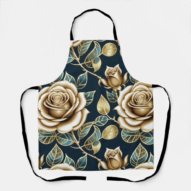 Delantal Golden Roses With a Metallic Finish (Anverso)