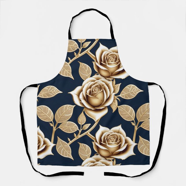 Delantal Golden Roses With A Metallic Finish (Anverso)
