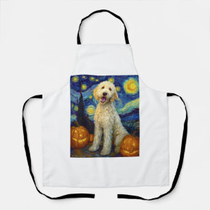 Delantal Goldendoodle Perro Lindo Halloween Jack O Lantern