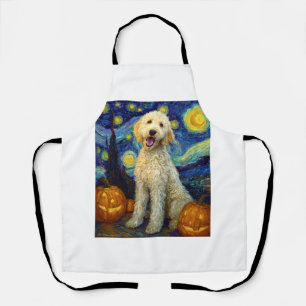 Delantal Goldendoodle Perro Lindo Halloween Jack O Lantern 