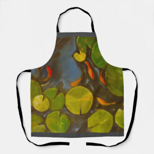 Delantal Goldfish Koi Pond Water Lilies