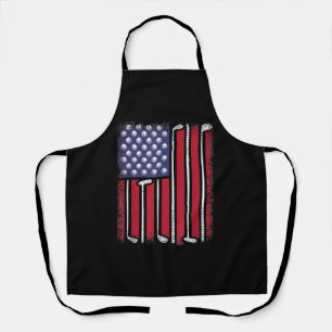Delantal Golf Divertido Bandera Americana Jugador de Golf V