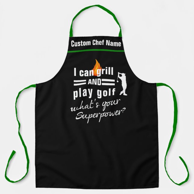 Delantal Golf Grill BBQ Apron, ¿qué es lo gracioso de tu su (Anverso)