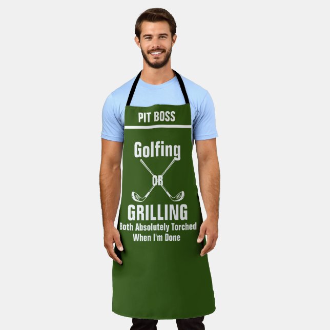 Delantal Golf Grill Master Apron - Regalo de campo divertid (Gastado)