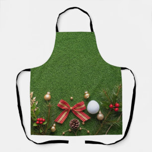 Delantal Golf Navidad tematizado en hierba verde