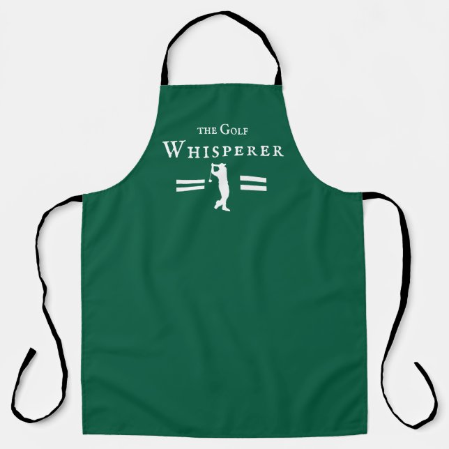 Delantal Golf Whisperer Funny Golfer con cualquier nombre (Anverso)