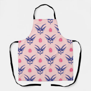 Delantal Golondrina Azul & Corazón Rosa 