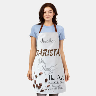 Delantal Golpeando a Barista Apron. Editable