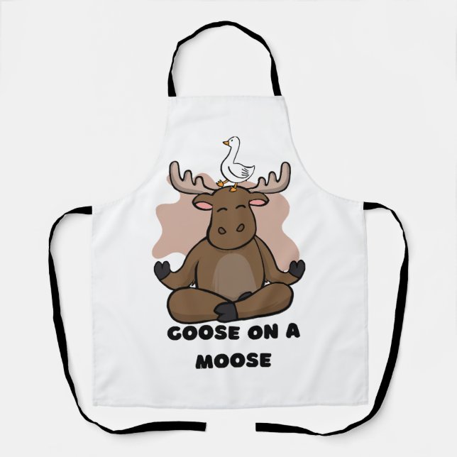 Delantal Goose on the Moose Animal Funny (Anverso)