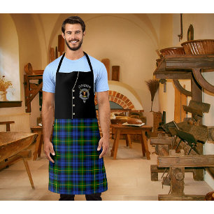 Delantal Gordon Clan Badge & Tartan Kilt Apron