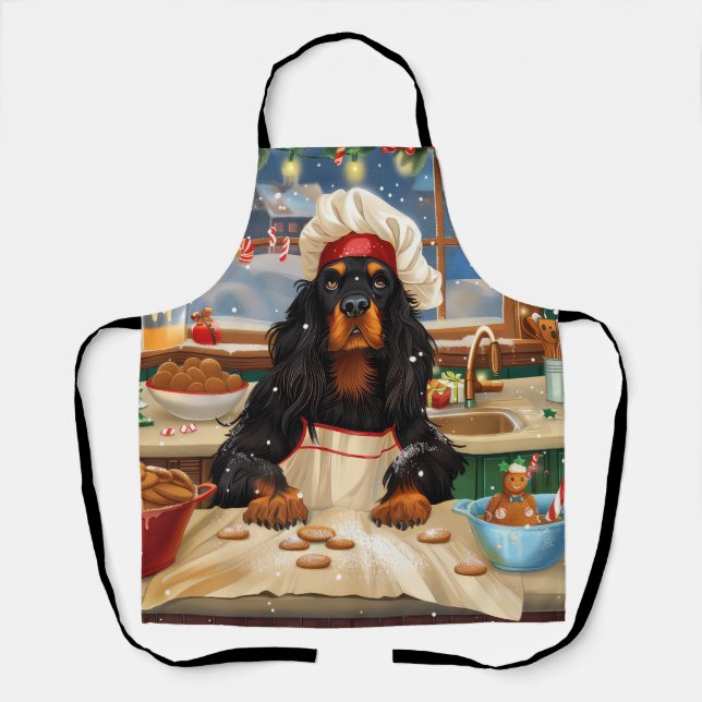 Delantal Gordon Setter Holiday Baking: Navidades festivos (Anverso)