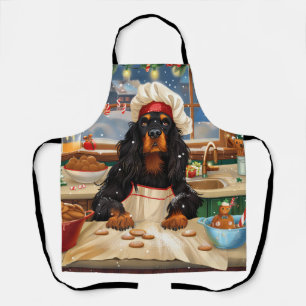 Delantal Gordon Setter Hornear en vacaciones: Navidad festi