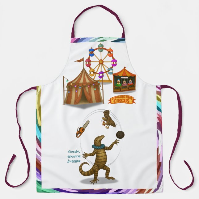 Delantal Gordy, goanna juggler (Anverso)