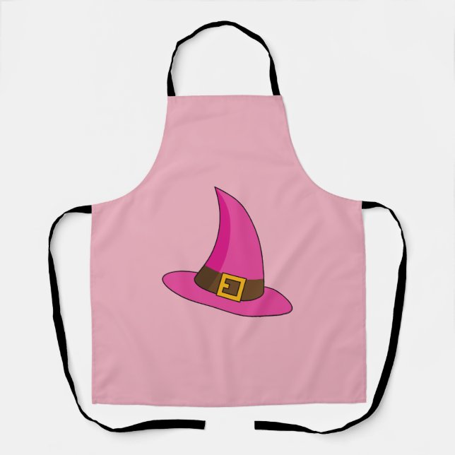 Delantal Gorra de bruja rosa (Anverso)