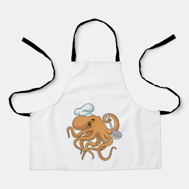 Delantal Gorra del chef Octopus Cook (Anverso)