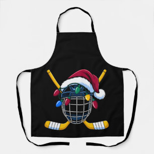 Delantal Gorras de Santa Casco de Hockey de Navidad Luces P