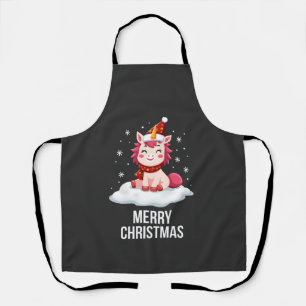 Delantal Gorrito de Navidad de unicornio lindo Camiseta de