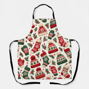 Delantal Gorros y calcetines de Navidad tejidos con patrón