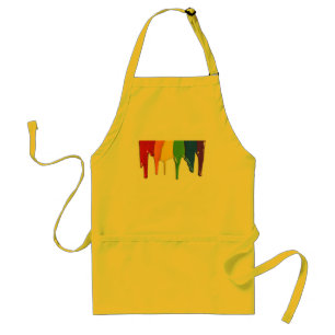 DELANTAL  GOTEOS DE LA PINTURA DEL ARCO IRIS - .PNG