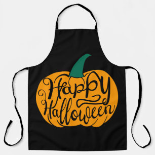 Delantal Grabación feliz de Halloween con calabaza tallada