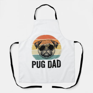 Delantal Grabado de papá pug vintage diseño de amante del p