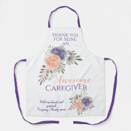 Delantal Gracias Cuidador Flor Floral Purple