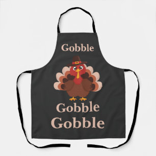 Delantal Gracias, Gobble divertido, dulce, adulto de Turquí