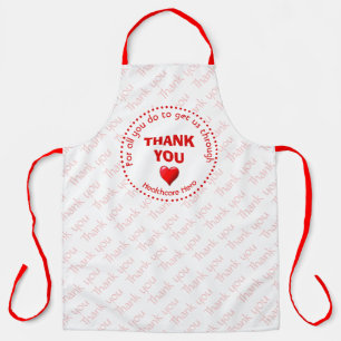 Delantal GRACIAS Héroe de la salud PERSONALIZABLE RED