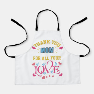 Delantal Gracias mamá por todo tu amor, corazones