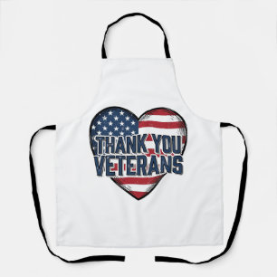 Delantal Gracias Veteranos Corazón Patriótico Diseño Vintag