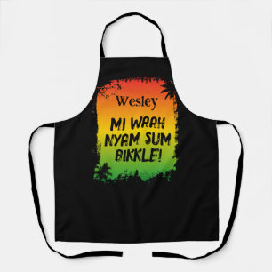 Delantal Graciosa cocina jamaiquina rasta cook y plato de c
