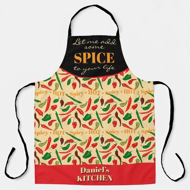 Delantal Graciosamente picantes pimientos rojos verdes (Anverso)