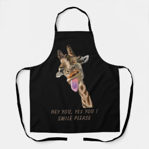 Delantal Gracioso Apron Playful Giraffe Personalizado Texto