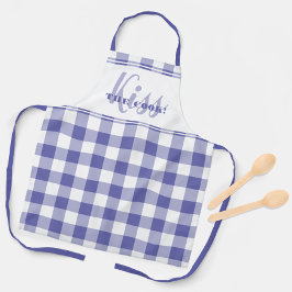 Delantal Gracioso Beso La Cook Cote Gingham Check Periwinkl