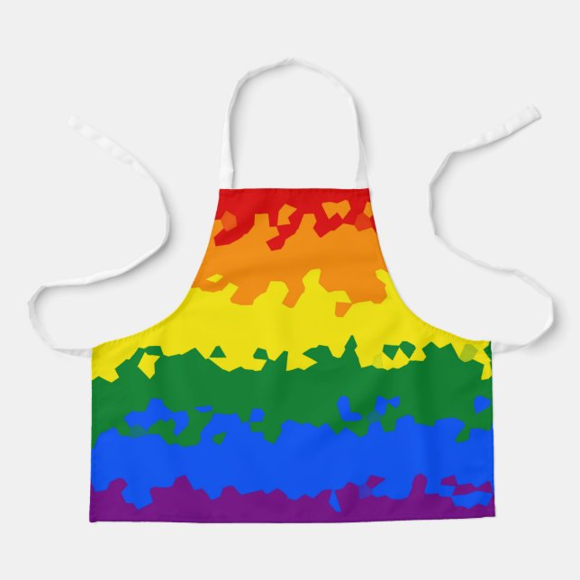 Delantal Gracioso Boho Resumen Bandera del Orgullo Gay Rain (Anverso)