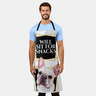 Delantal Gracioso bulldog francés para aperitivos acuarela