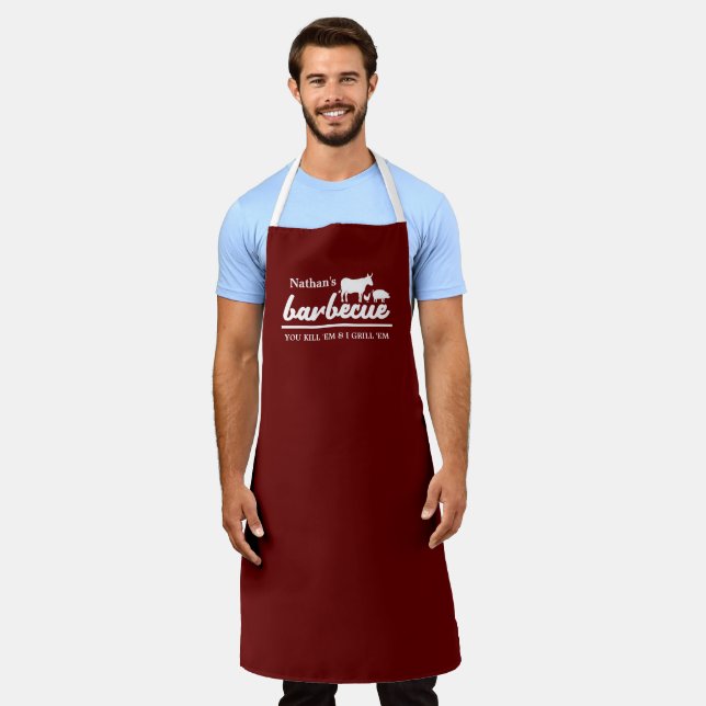 Delantal Gracioso Chef Personalizado De Barbacoa (Gastado)