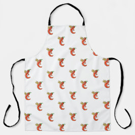 Delantal Gracioso Chili picante En Patrón De Fuego