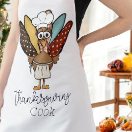 Delantal Gracioso Día de Acción de Gracias Cocinero Turquía