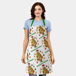 Delantal Gracioso Espagueti Árbol de Navidad Delizioso Nata