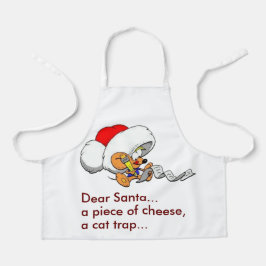 Delantal Gracioso Estimado Navidad de Santa Mouse Lista Peq