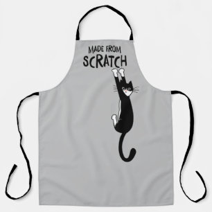 Delantal Gracioso Gato De Tuxedo Hecho De Scratch