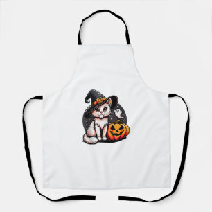 Delantal Gracioso gato Gorra Calabaza Halloween Cat Lover K