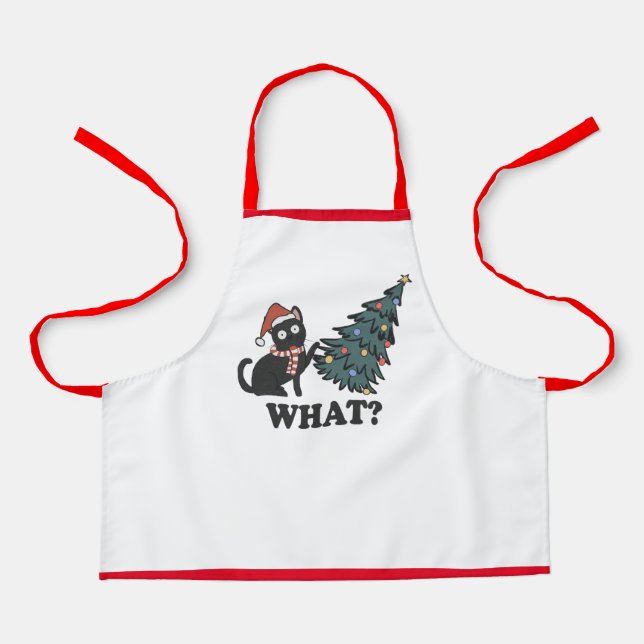 Delantal Gracioso gato Navidades niños Apron (Anverso)