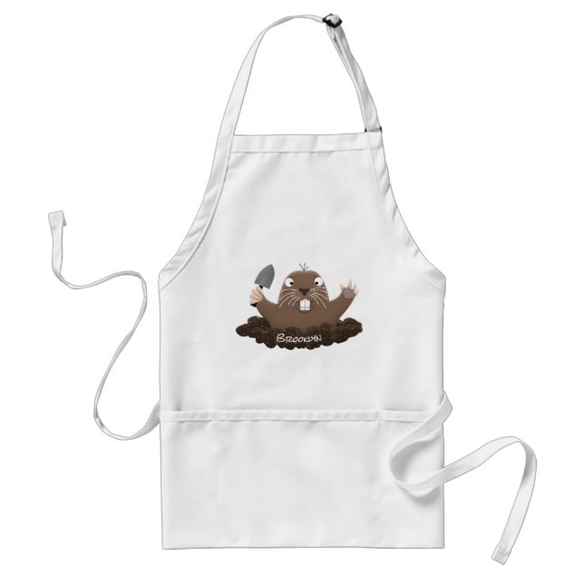 Delantal Gracioso gopher digging personalizado ilustracion (Frente)