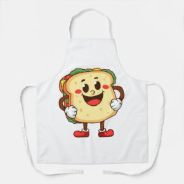 Delantal Gracioso Ilustracion de caracteres de tostada Pers