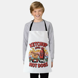Delantal Gracioso Ketchup y Personalizado de comida retro c