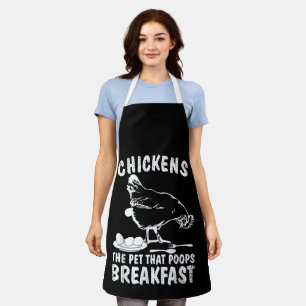 Delantal Gracioso Mascota de Pollos Poop Breakfast Backyard
