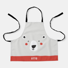 Delantal Gracioso oso polar lindo personalizado de los niño