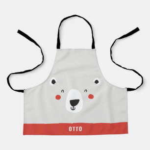 Delantal Gracioso oso polar lindo personalizado de los niño